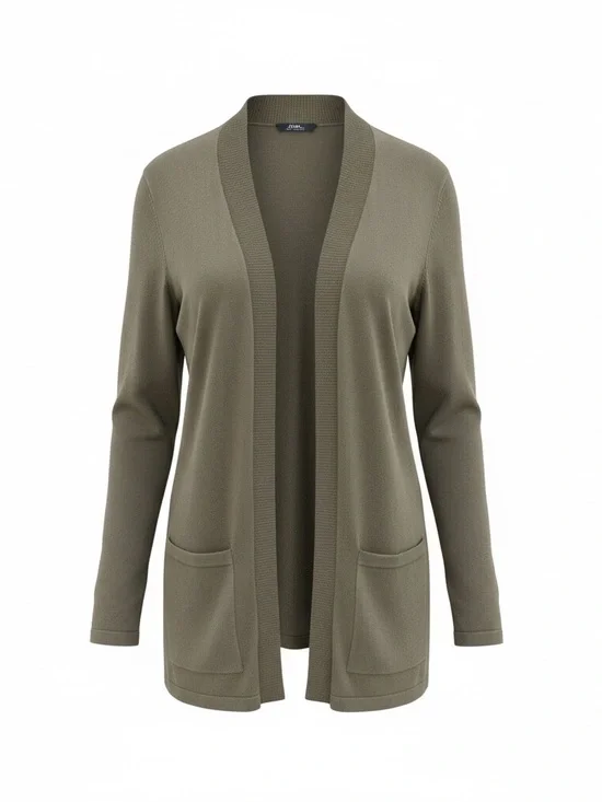 Jones New York Open-Front Olive Green Women's S Cardigan Sweater Nice Weight - Picture 1 of 9